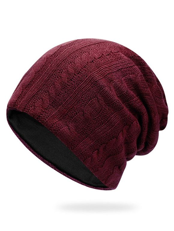 Bonnet Slouchy Au Crochet D'hiver - Rouge Vineux 