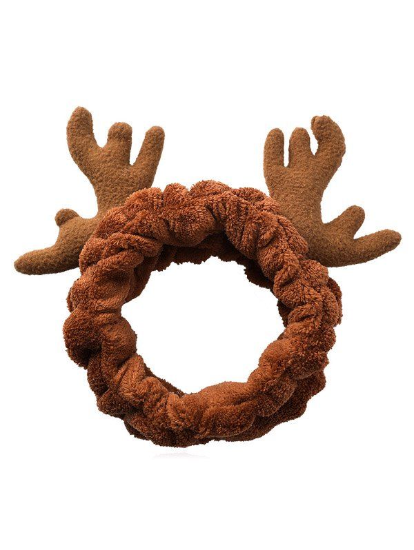 

Christmas Antler Pattern Fluffy Hair Band, Dark goldenrod