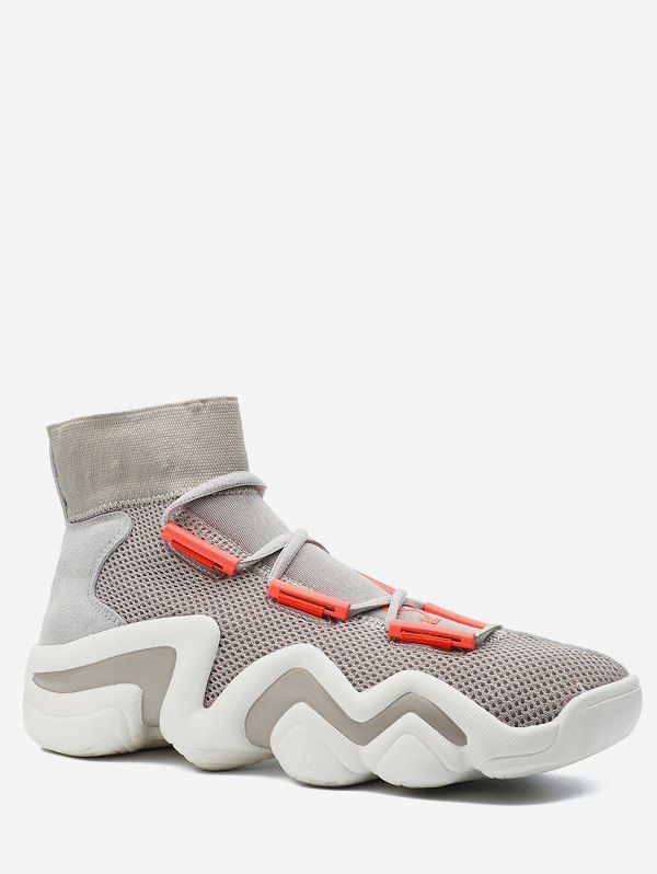 

High Top Platform Running Sneakers, Khaki