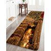 Tapis de Sol Vintage Sapin de Noël Imprimé en Flanelle - Brun W16 X L47 INCH
