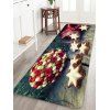 Tapis de Sol de Noël Fleur Etoile et Ballon Imprimés en Flanelle - Bohu Bois W24 X L71 INCH