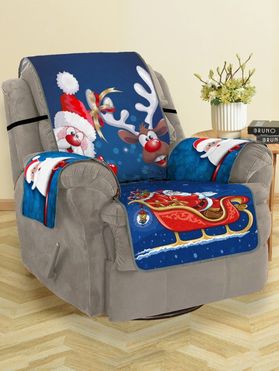 Christmas Santa Claus Elk Pattern Couch Cover