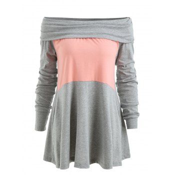

Panel Long Sleeve Top, Gray