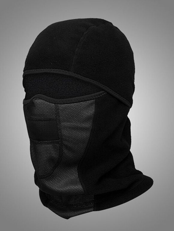 Chapeau trappeur coupe-vent masque d'hiver - Noir 