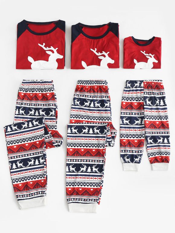 Ensemble de Pyjama de Noël Assorti Cerf Imprimé Pour la Famille - multicolor KID L
