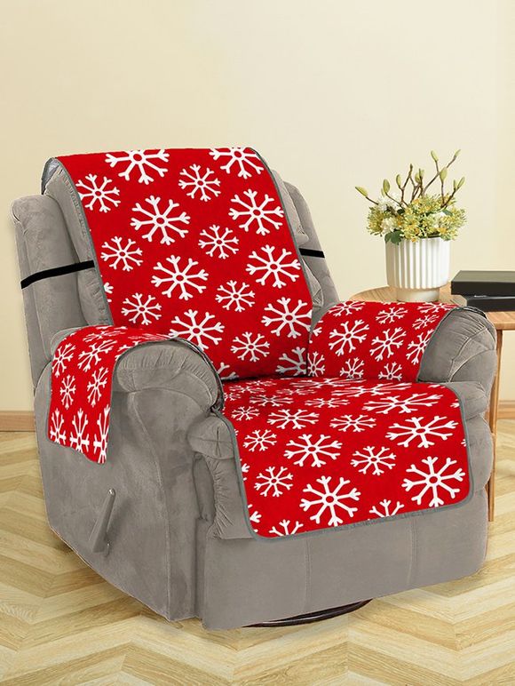 Housse de Canapé Motif Flocons de Neige de Noël - Rouge SINGLE SEAT