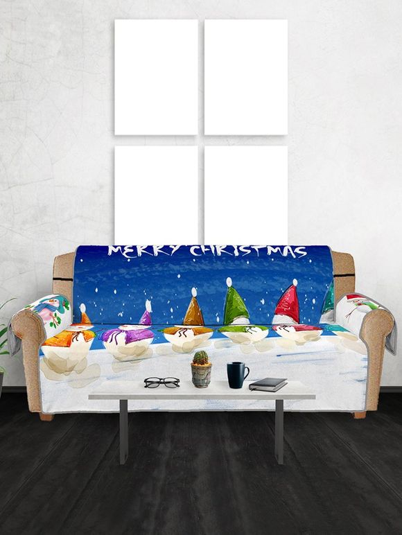 Housse de Canapé de Noël Motif de Bonhomme de Neige - multicolor THREE SEATS