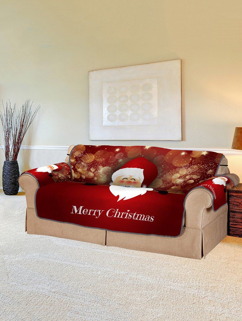 [66% OFF] 2020 Christmas Santa Claus Pattern Sofa Cover In Multicolor ...