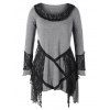 Robe Mouchoir en Dentelle Jointive de Grande Taille - Gris Foncé 4X