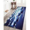 Tapis de Sol Joyeux Noël Boule Imprimée en Laine - Bleu W24 X L71 INCH
