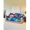 Christmas Santa Claus Elk Pattern Couch Cover - multicolor TWO SEATS