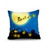 Taie d'Oreiller de Canapé Décorative Lune et Nuit Imprimés en Lin avec Lampe LED - multicolor W18 X L18 INCH