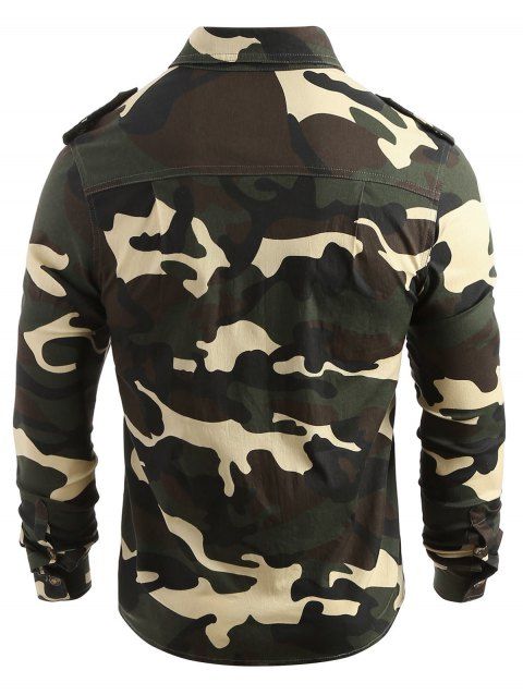 [70% OFF] 2019 Front Pocket Button Up Camo Shirt In ACU CAMOUFLAGE ...