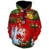 Sweat-Shirt à Capuche Motif Père Noël Cloches et Sapin - multicolor XL