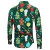 Christmas Theme Button Up Shirt - CLOVER GREEN 3XL