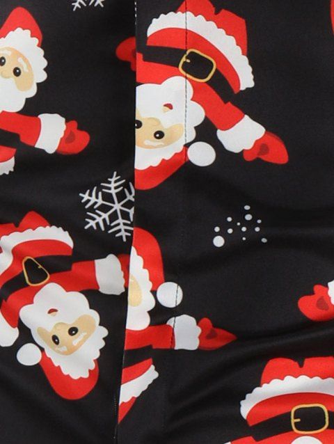 Snowflakes Santa Claus Print Christmas Shirt