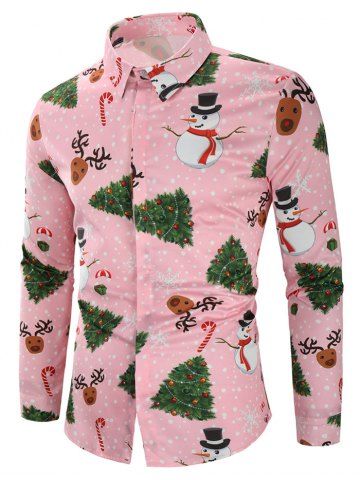 Chemise Bonhomme de Neige Bonbon et Sapin de Noël Imprimés
