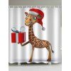 Rideau de Douche Imperméable de Noël Girafe et Cadeau Imprimés - multicolor W59 X L71 INCH