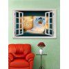 Autocollant Mural de Noël Fenêtre Livre et Maison Imprimées - multicolor W20 X L27.5 INCH