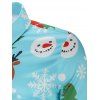 Christmas Candy Snowflakes Elk Print Casual Shirt - BLUE XL