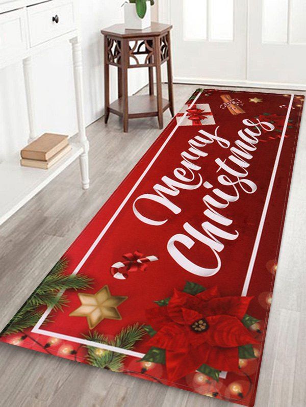 

Merry Christmas Gift Printed Floor Mat, Red