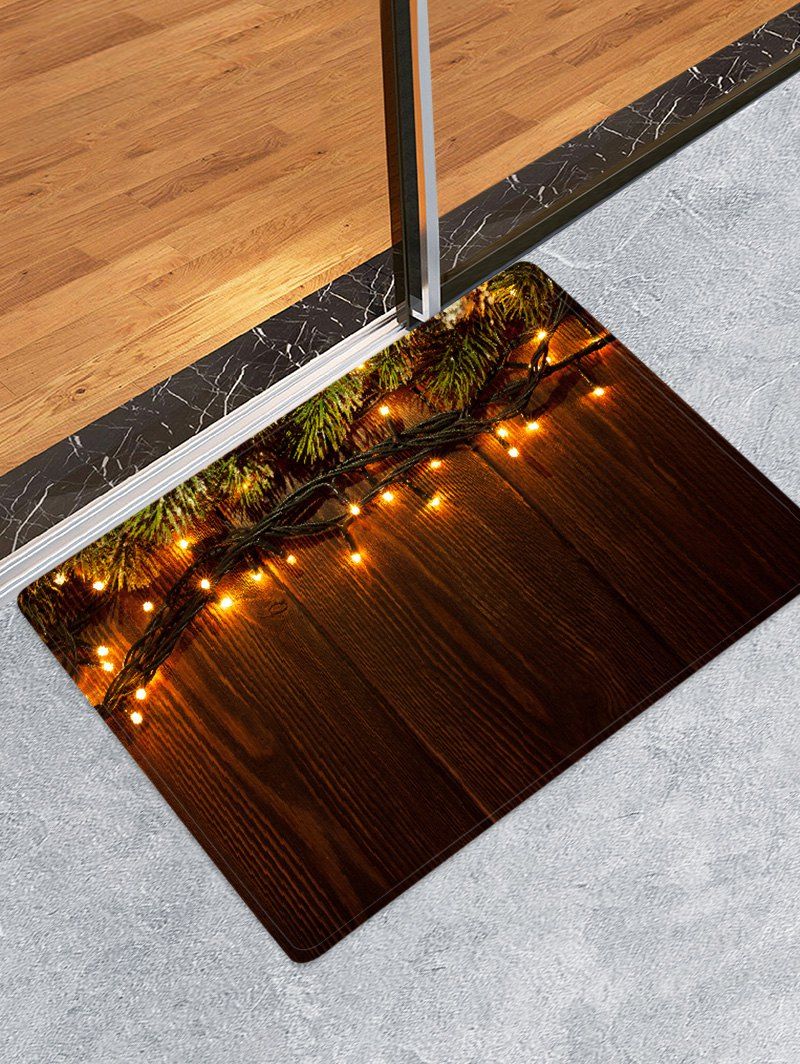 

Christmas Wooden Light Printed Floor Mat, Deep brown