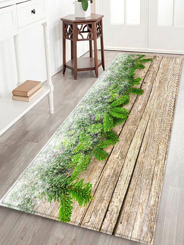 

Christmas Cedar Wooden Printed Floor Mat, Burlywood