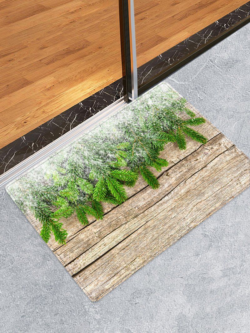 

Christmas Cedar Wooden Printed Floor Mat, Burlywood