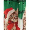 Christmas Cats Musical Notes Print Sleeveless Dress - DEEP GREEN 2XL
