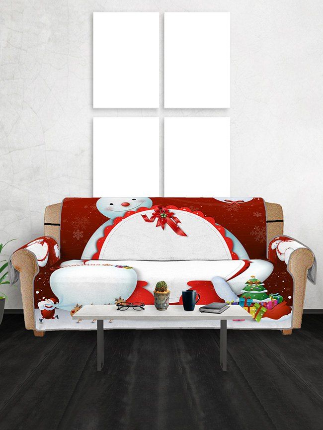 

Christmas Snowman Pattern Sofa Cover, Multi