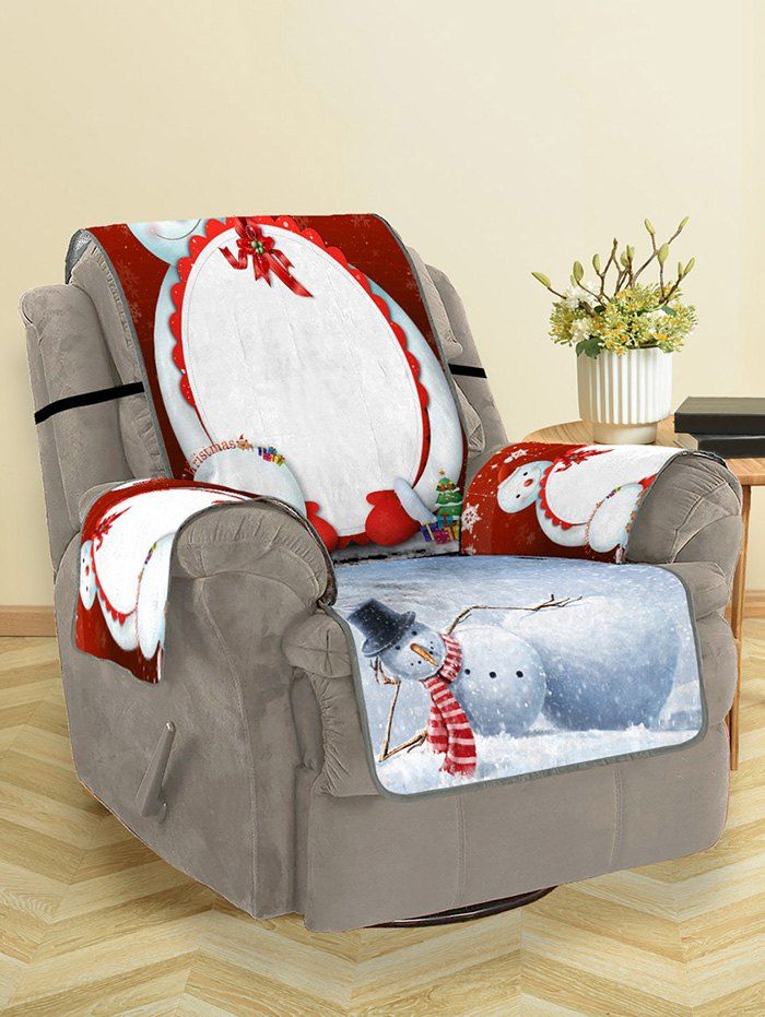 

Christmas Snowman Pattern Sofa Cover, Multi
