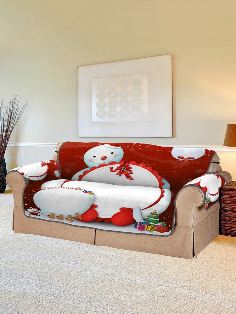 

Christmas Snowman Pattern Sofa Cover, Multi