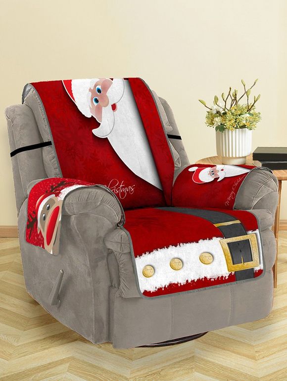 Housse de Canapé Motif de Père Noël Motif de Wapiti - Rouge SINGLE SEAT