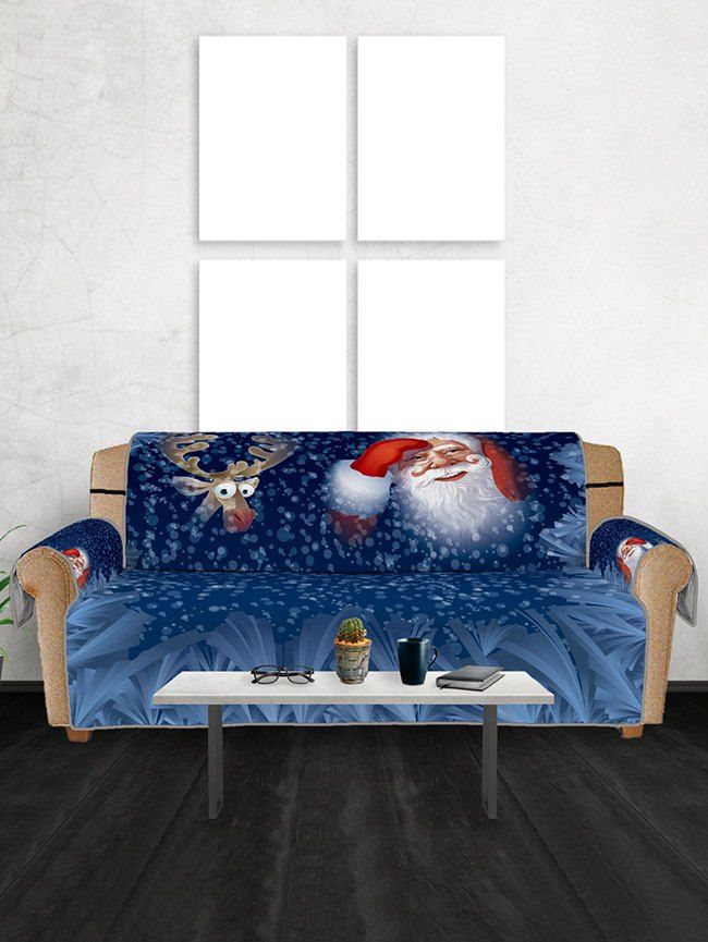 

Christmas Elk Santa Pattern Couch Cover, Multi