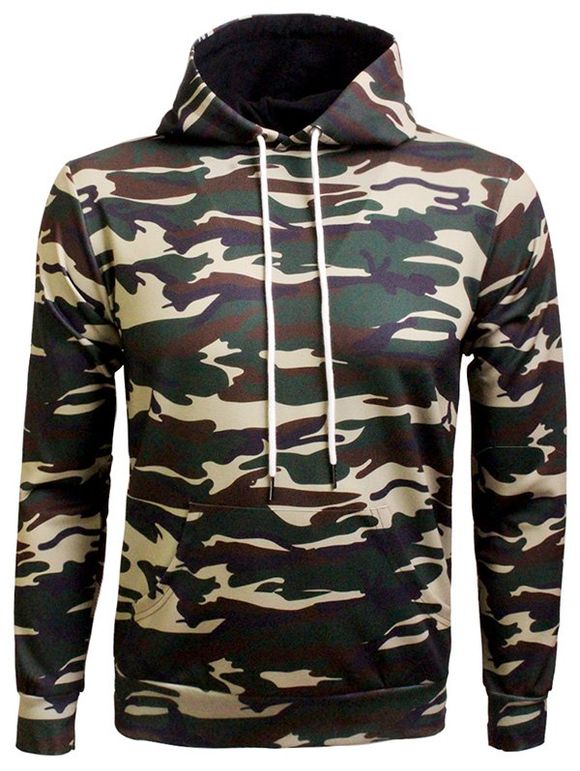Cordon Œillet Kangaroo Poche Camo Sweat À Capuche - Camouflage 2XL