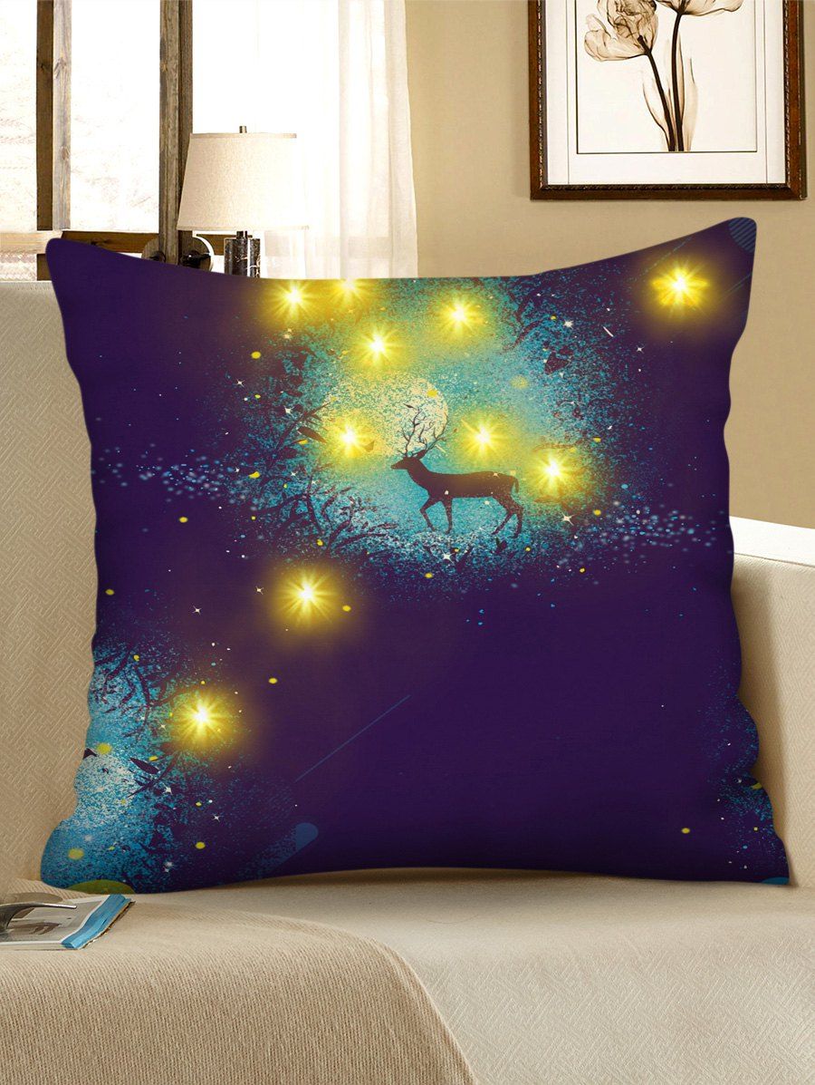

Christmas Deer Printed LED Light Pillowcase, Deep blue