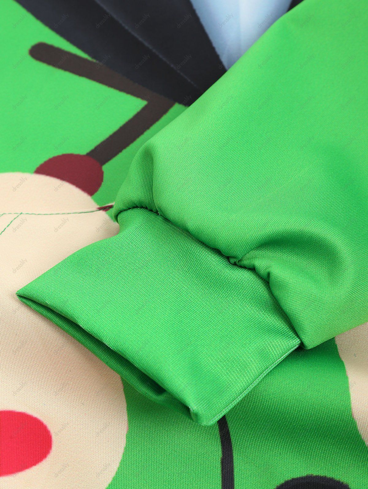 Christmas Faux Suit Print Pullover Hoodie - SHAMROCK GREEN L