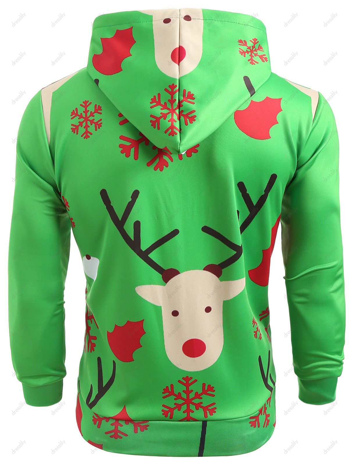 Christmas Faux Suit Print Pullover Hoodie - SHAMROCK GREEN L