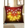 Christmas Candy Cane Print LED Light Pillowcase - RED WINE W18 X L18 INCH