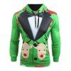 Christmas Faux Suit Print Pullover Hoodie - SHAMROCK GREEN M