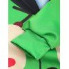 Sweat-Shirt à Capuche Pullover avec Imprimé Faux-Costume de Noël - Vert Trèfle XL