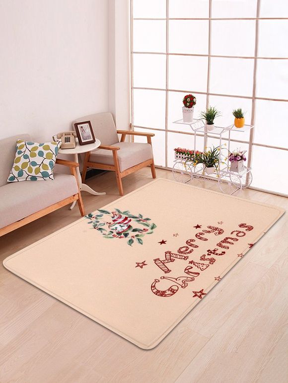 Tapis de Sol Joyeux Noël Etoile Imprimés en Laine - Soie de Maïs W47 X L63 INCH