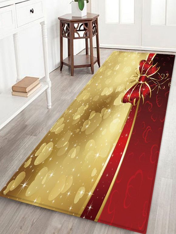 Tapis Anti-dérapant Absorbant d'Eau Motif de Cœur et de Nœud Papillon - multicolor W24 X L71 INCH