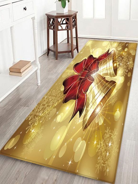 Tapis Anti-dérapant Absorbant d'Eau Motif de Cloche et de Nœud Papillon - multicolor W24 X L71 INCH