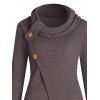 Plus Size Button Detail Front Slit Sweater - BROWN 1X