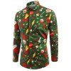 Chemise Elément de Noël Imprimé à Manches Longues - Vert Foncé L
