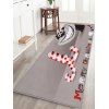 Tapis de Sol Joyeux Noël Chat Imprimé en Laine - Nuage Gris W24 X L71 INCH