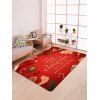 Tapis de Sol Joyeux Noël avec Motif en Laine - Rouge W47 X L63 INCH
