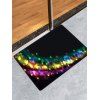 Tapis de Sol de Noël Lumière Colorée Imprimée - Noir W16 X L24 INCH