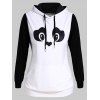 Sweat à Capuche œil et Oreille de Panda Grande Taille avec Poche Kangourou - Blanc L